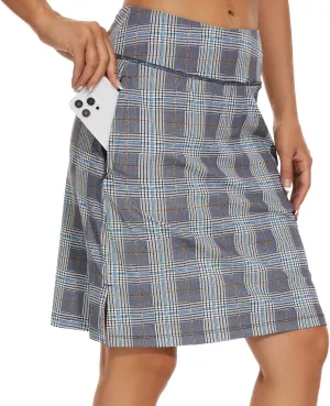 Women's 20" Knee Length Golf Skorts Skirts Casual Athletic Tennis Modest Skirts High Waist with Pockets UPF50 