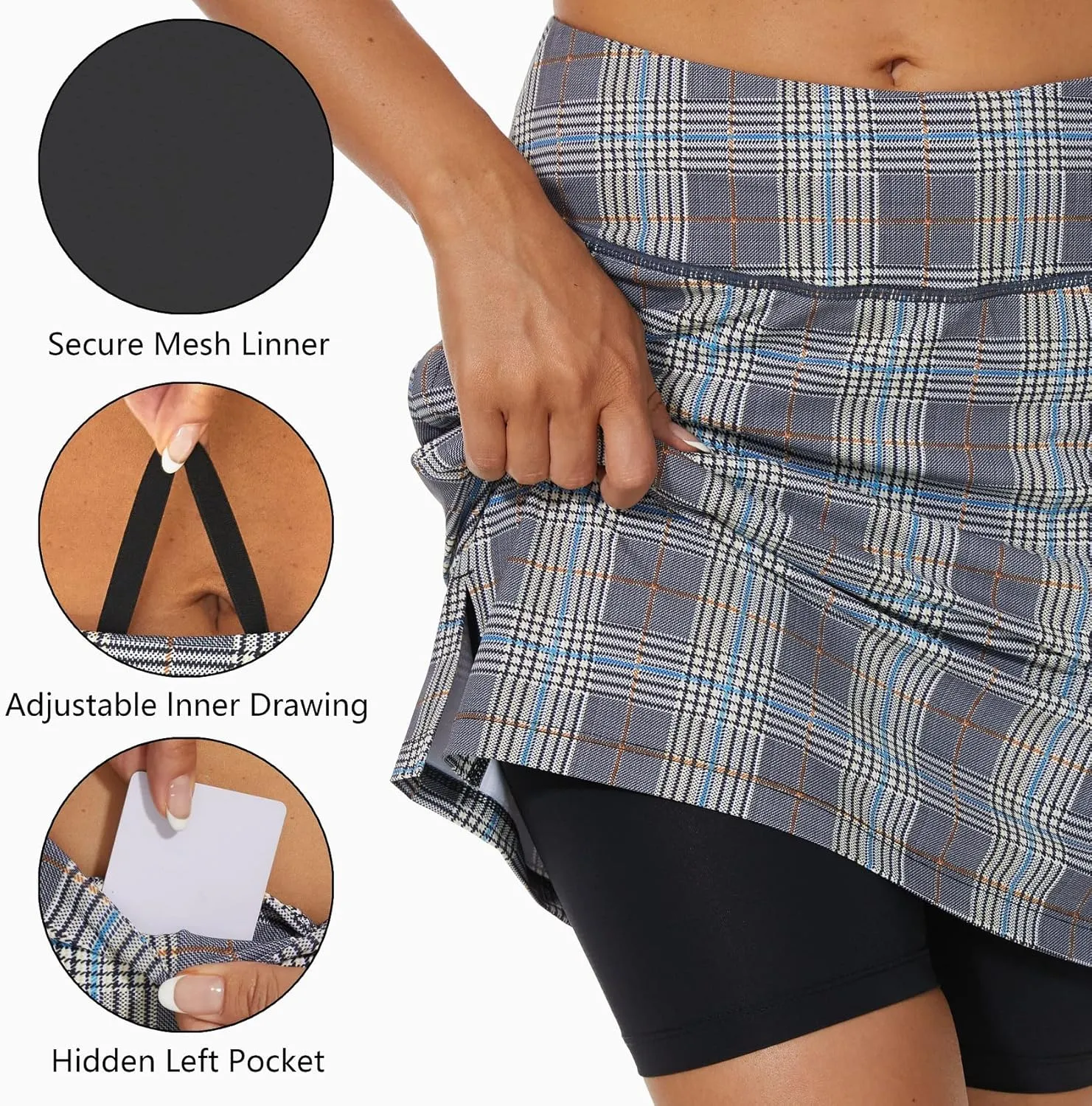 Women's 20" Knee Length Golf Skorts Skirts Casual Athletic Tennis Modest Skirts High Waist with Pockets UPF50 