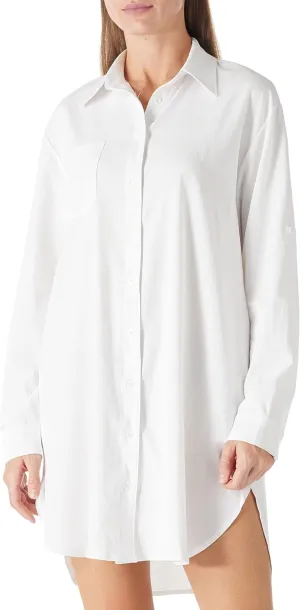 Women's Casual Cuffed Long Sleeve Button Down Shirt Dress Plus Size V Neck Tunic Blouses Tops with Pockets