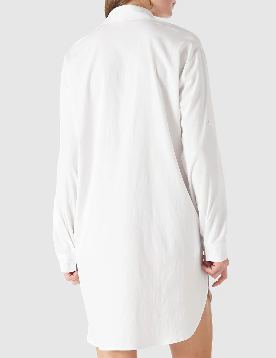 Women's Casual Cuffed Long Sleeve Button Down Shirt Dress Plus Size V Neck Tunic Blouses Tops with Pockets