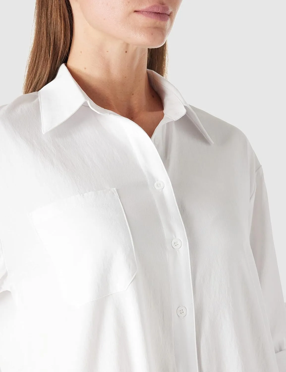 Women's Casual Cuffed Long Sleeve Button Down Shirt Dress Plus Size V Neck Tunic Blouses Tops with Pockets