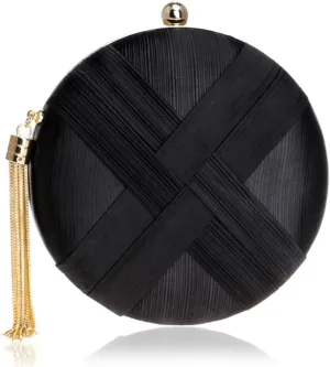 Women's Evening Clutches Bags Silk Satin Party Handbags Bridal Wedding Prom Purses with Tassel Pendant