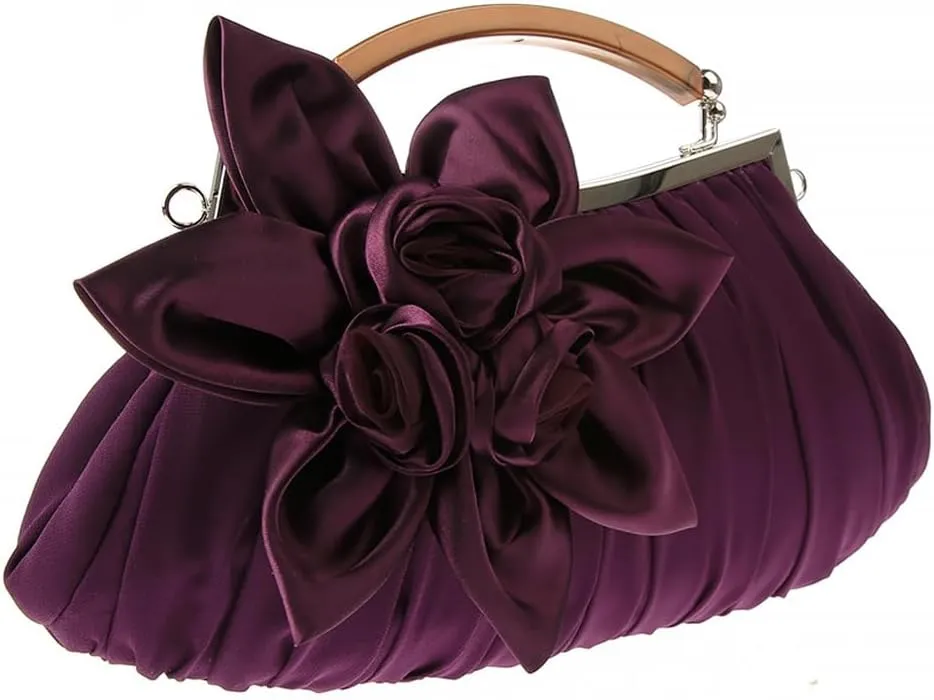Women's Fashion Flower Evening Handbags Bride and Bridesmaid Wedding Clutches Prom Cocktail Party Handbags