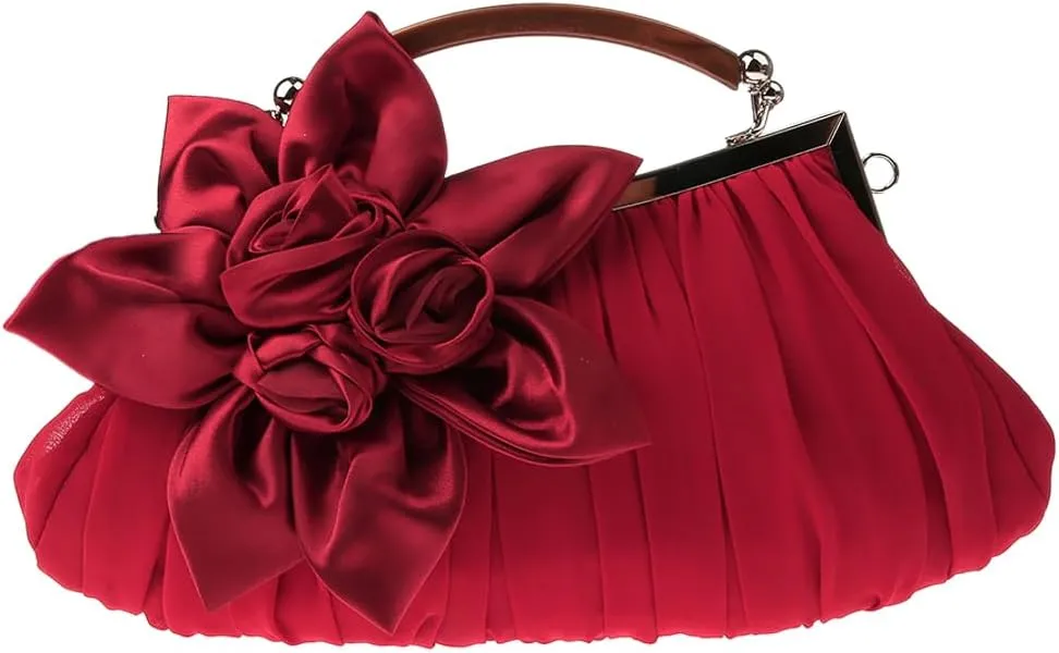 Women's Fashion Flower Evening Handbags Bride and Bridesmaid Wedding Clutches Prom Cocktail Party Handbags