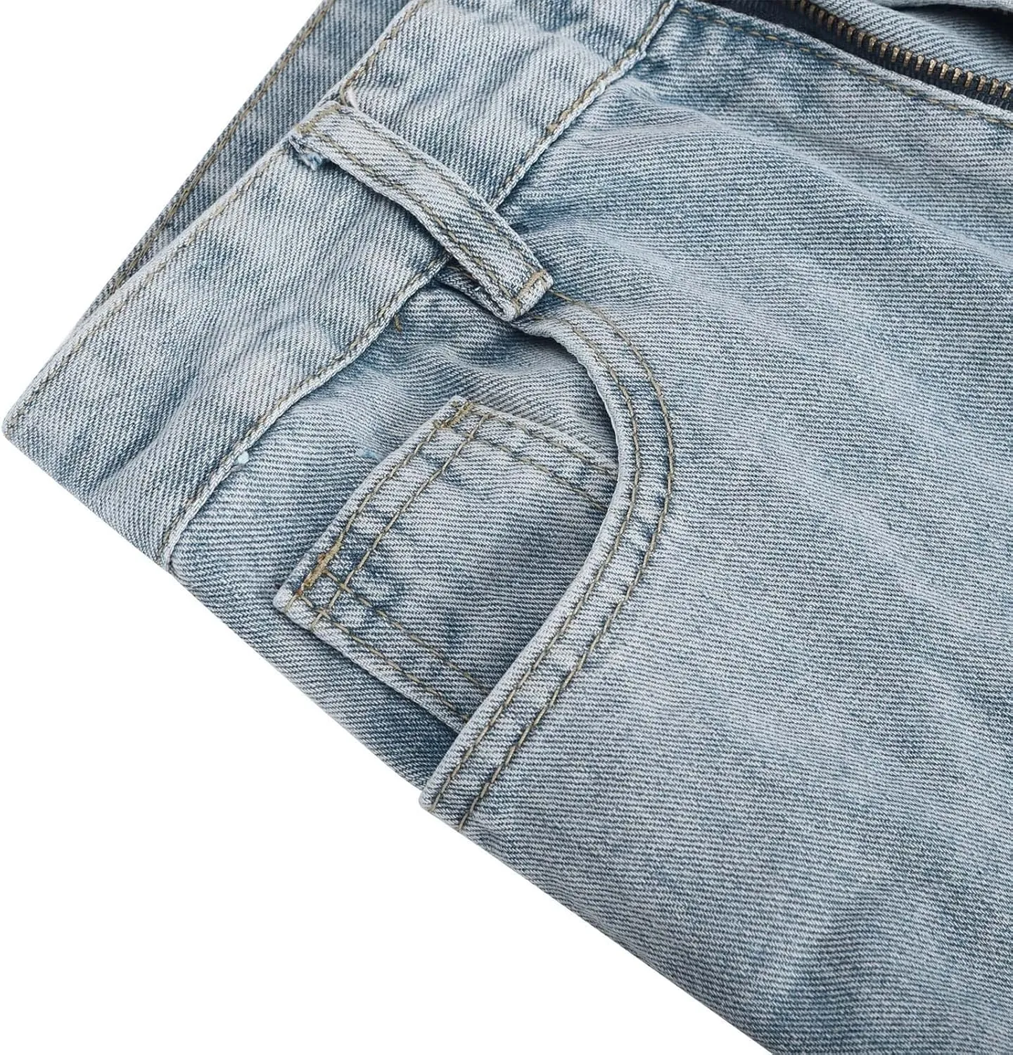 Womens Jeans High Waist Baggy Wide Leg Denim Pants Zipper Pocket Straight Jeans Trousers Casual Loose Fit Jeans Pants