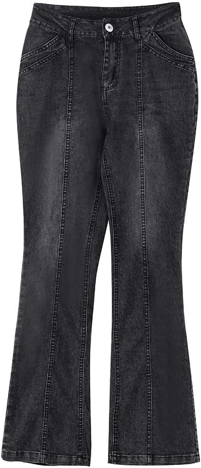 Womens Jeans Up Mid Pants Waisted Trousers Jeans Lace Poket Denim Women's Jeans Jeans for Women Trendy Black Pants