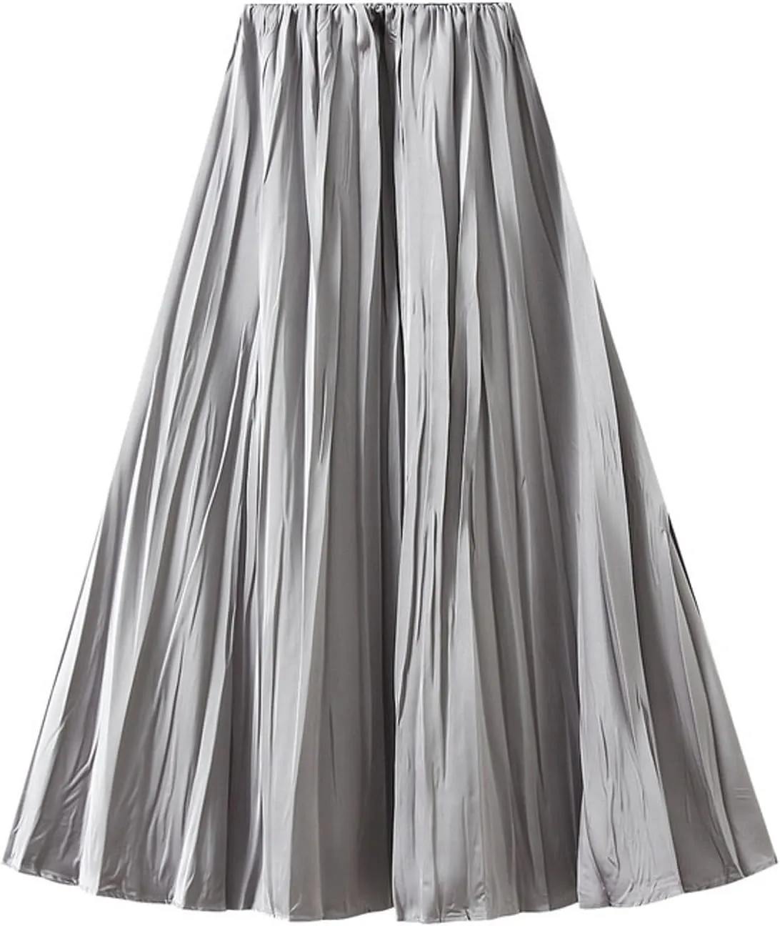 Women's Pleated Skirt Elegant A-Line High Waist Crinkled Midi Skirts Casual Summer Outfits