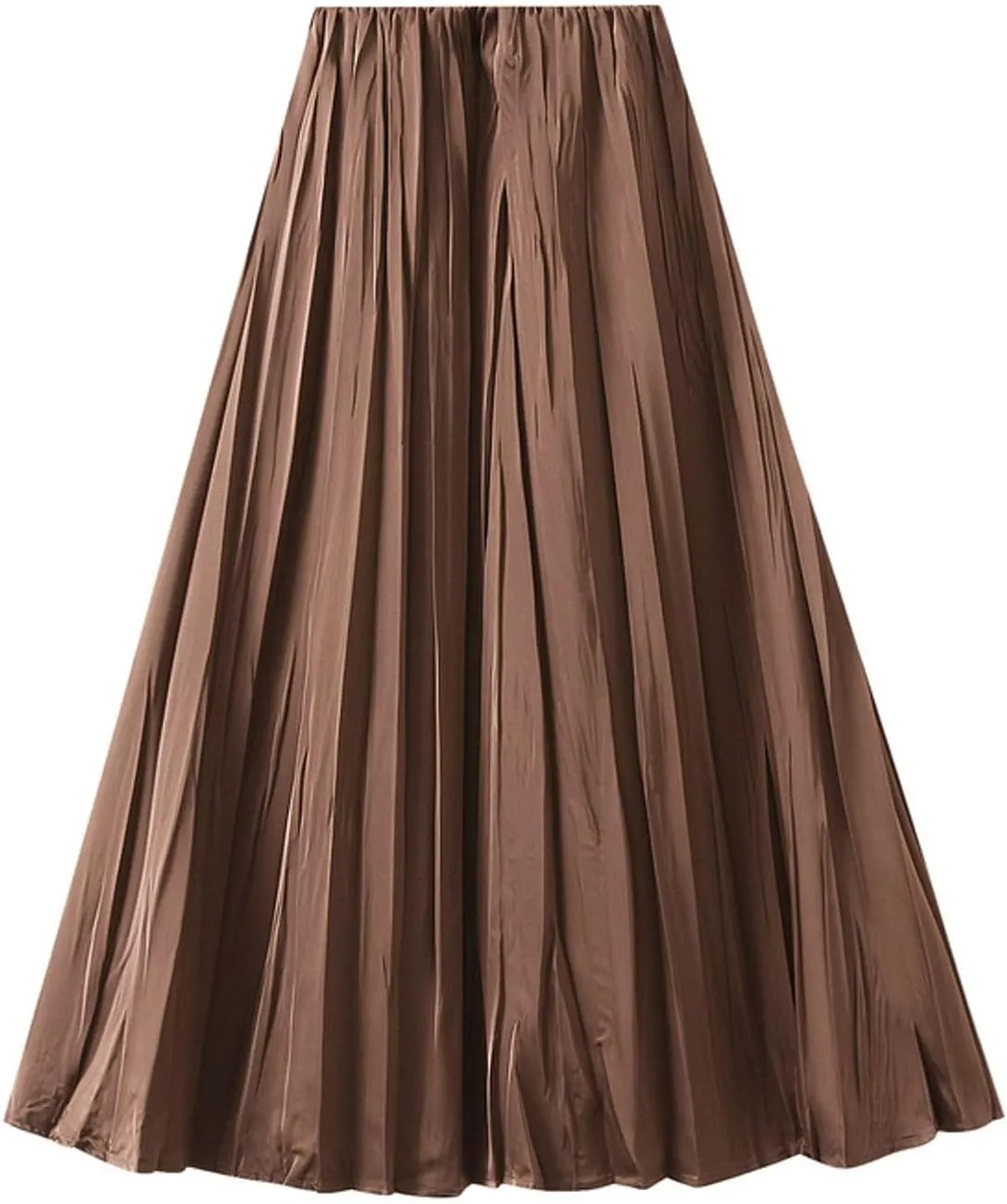 Women's Pleated Skirt Elegant A-Line High Waist Crinkled Midi Skirts Casual Summer Outfits