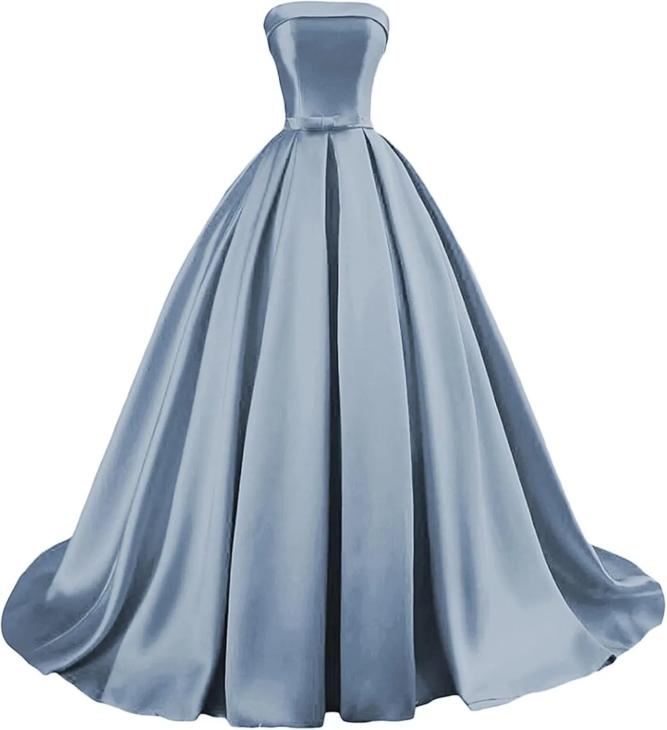 Women's Strapless Prom Dresses Long Ball Gown Satin A-Line Formal Evening Party Gowns