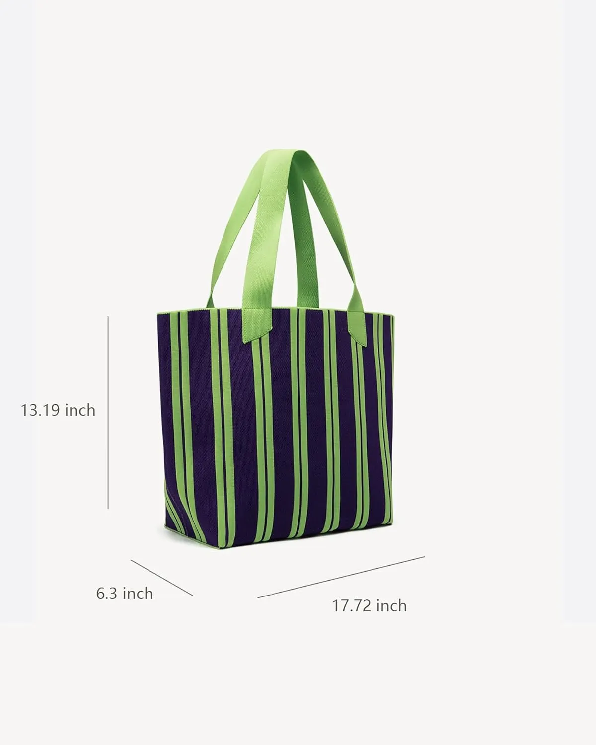 Women's Tote Bag - Striped Canvas Shoulder Bag, Reusable Multipurpose Beach Tote for Travel Grocery Shopping Work