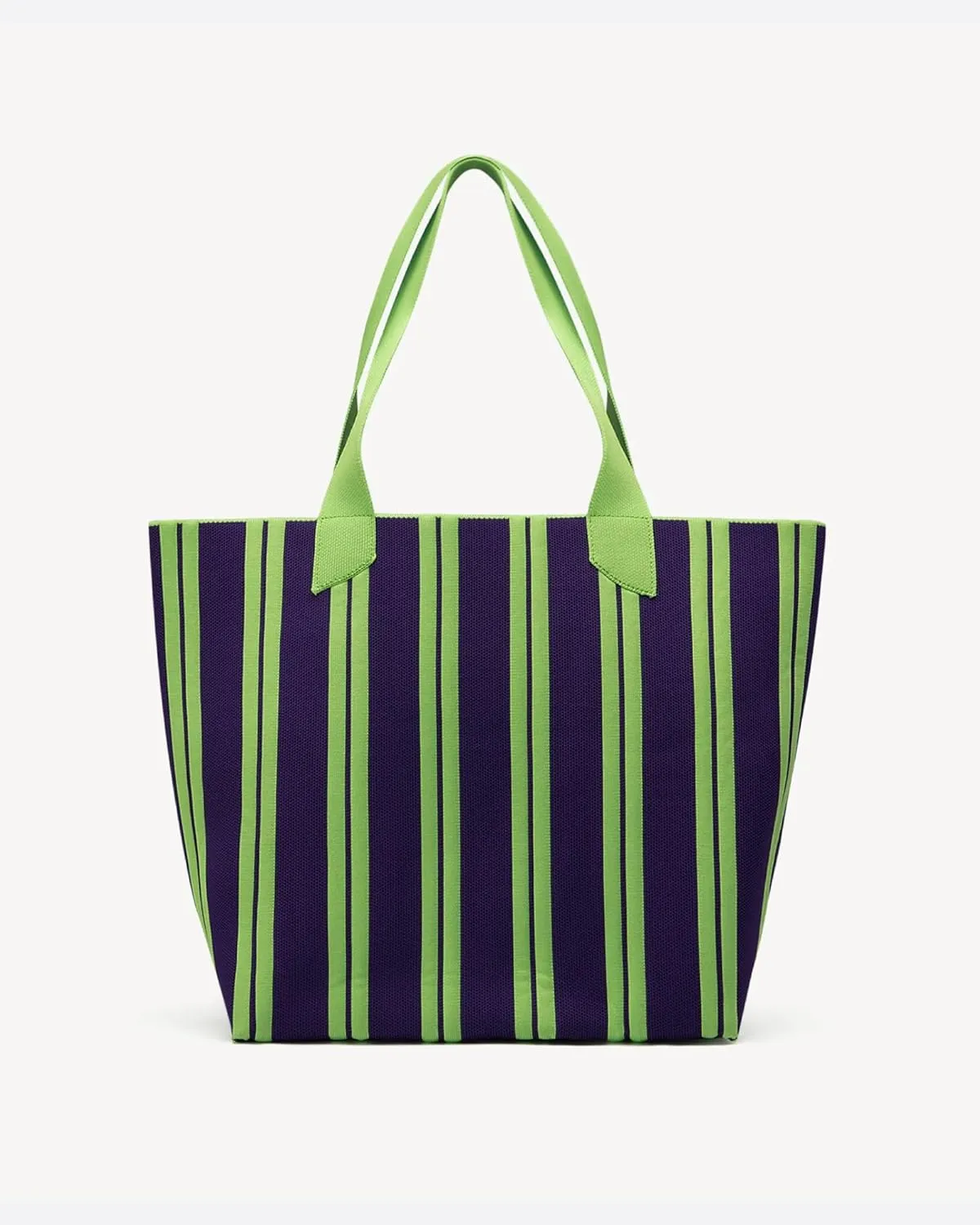 Women's Tote Bag - Striped Canvas Shoulder Bag, Reusable Multipurpose Beach Tote for Travel Grocery Shopping Work