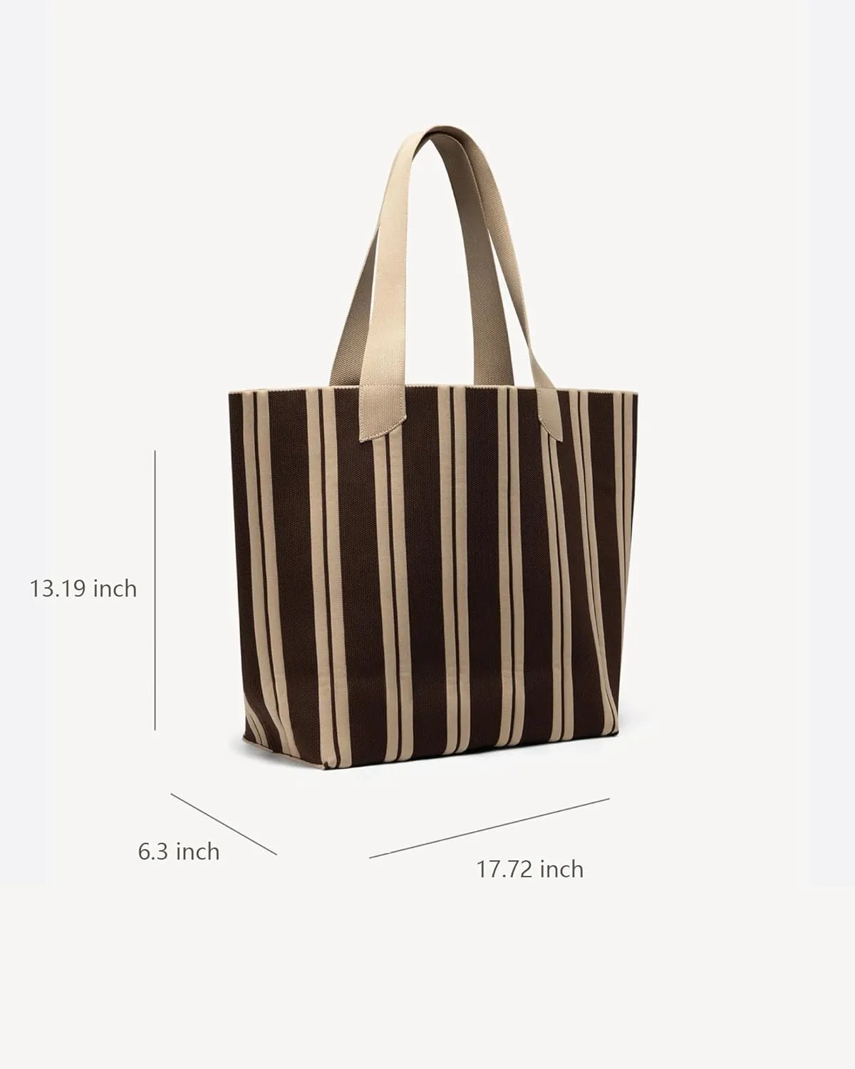 Women's Tote Bag - Striped Canvas Shoulder Bag, Reusable Multipurpose Beach Tote for Travel Grocery Shopping Work