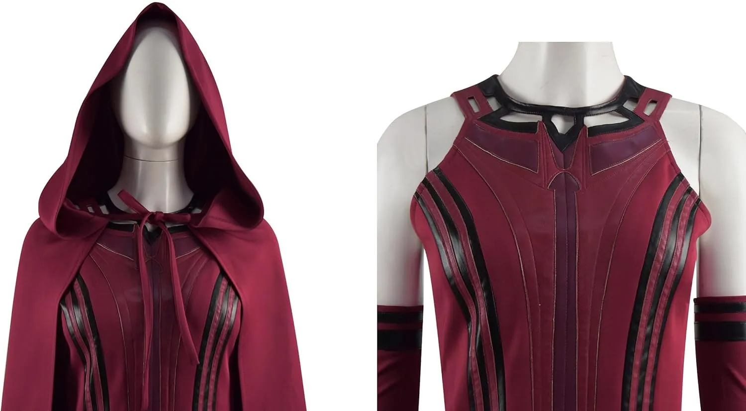 Womens Wanda Maximoff Cosplay Scarlet Witch Costume Red Uniform with Cloak Battle Suit Wanda Halloween Dress Up