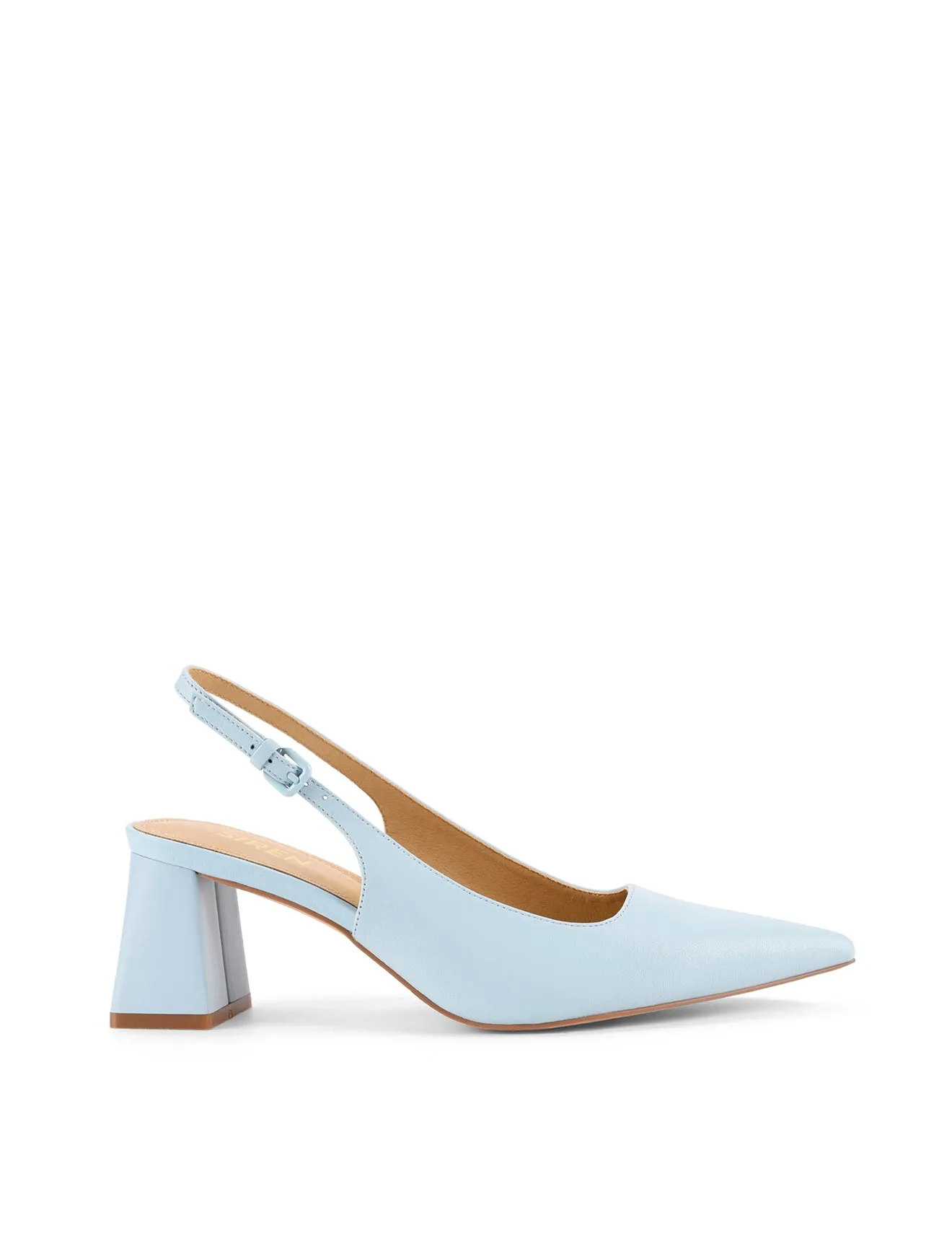 Yarra Pointed Toe Slingbacks - Pale Blue Leather
